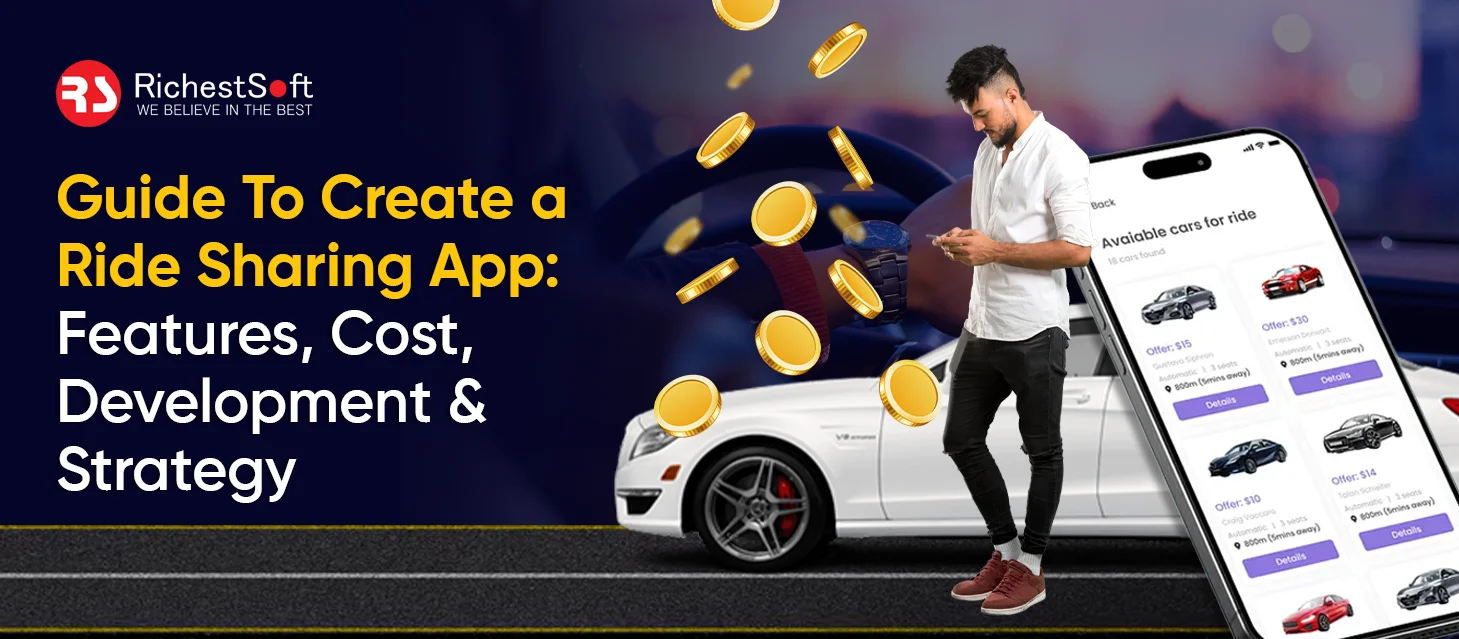 Guide To Create a Ride Sharing App: Features, Cost, Development & Strategy