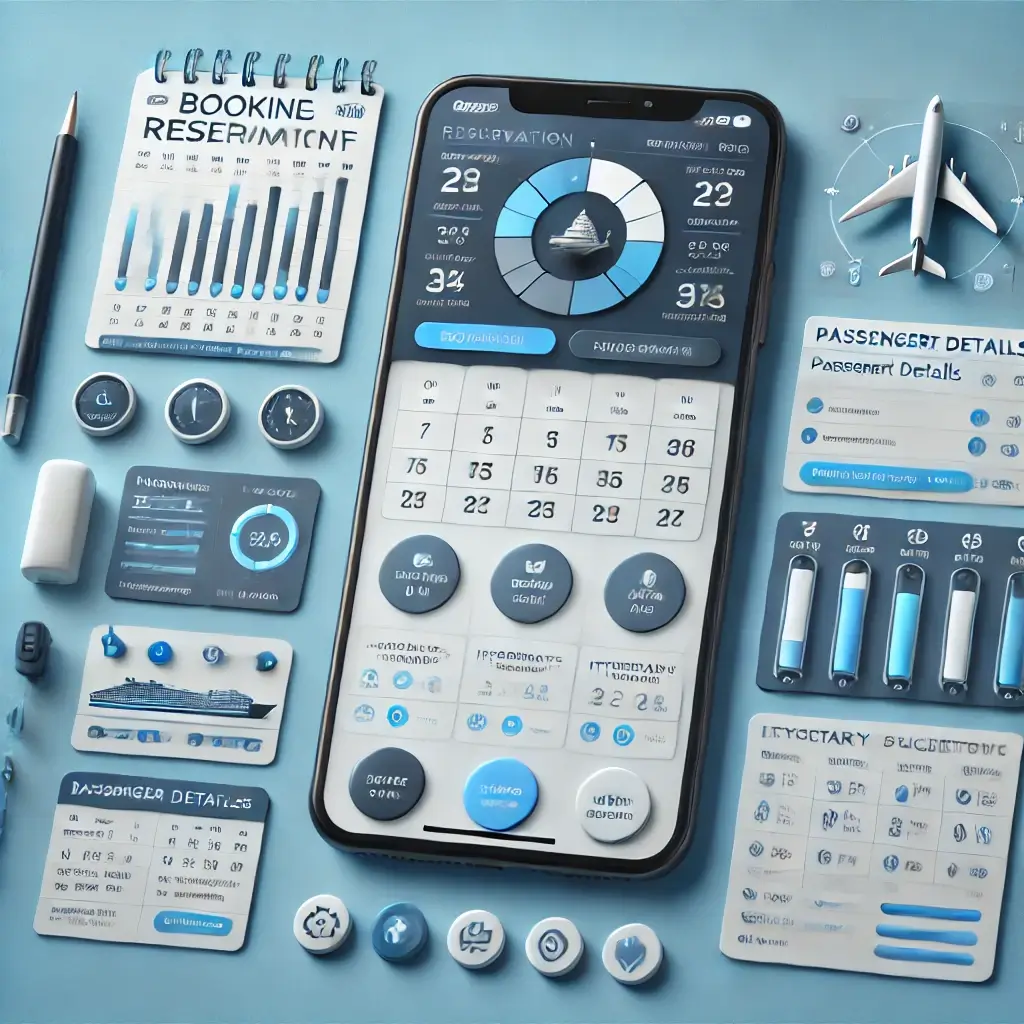 mobile app interface for the cruise reservation system